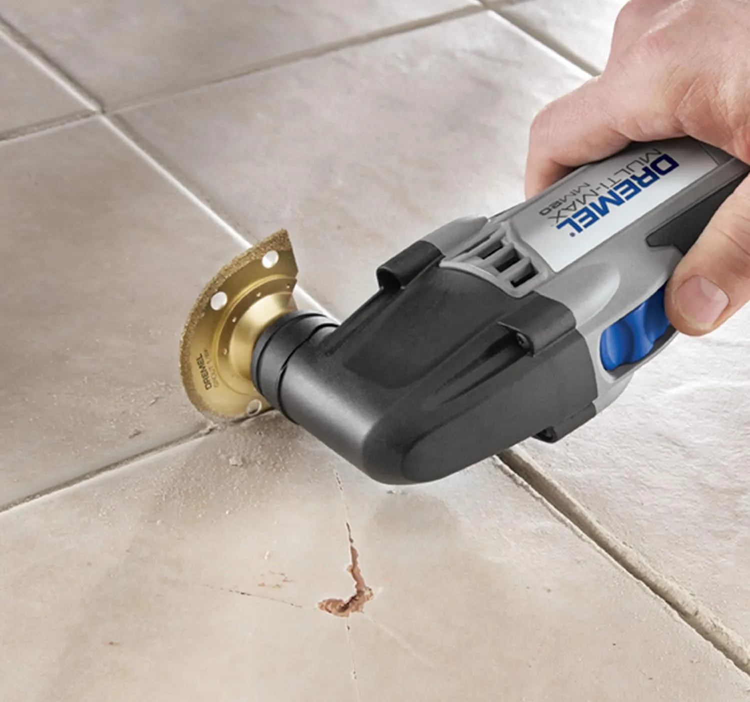 Dremel MM500 1/8-Inch Oscillating Multitool Blade for Grout Removal, Fast Cutting Carbide Accessory - Universal Quick- Fit Interface Fits Bosch, Makita, Milwaukee, and Rockwell, Gold