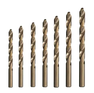 Drill America 7 Piece Cobalt Drill Bit Set, Plastic Pouch Case, DWDCO Series