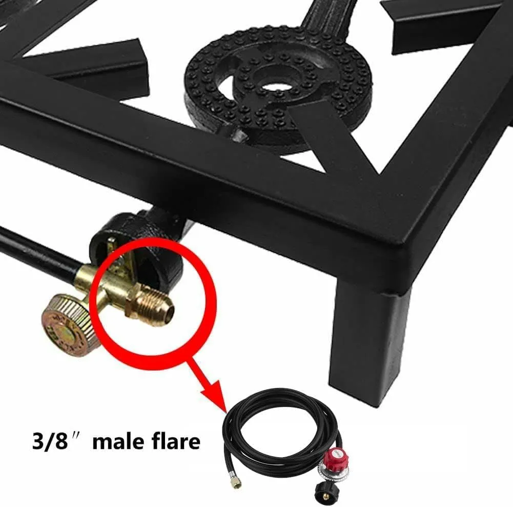Dual Head Propane Burner Stove, 2-Burner Outdoor Camping Stove with Adjustable Flame Control, High-Efficiency Gas Cooktop for Grilling, Boiling & Cooking, Compact & Portable Design for RV, Tailgating
