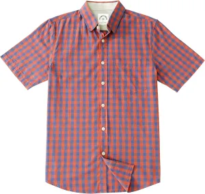 Dubinik® Mens Short Sleeve Button Down Shirts 100% Cotton Plaid Men's Casual Button-Down Shirts with Pocket