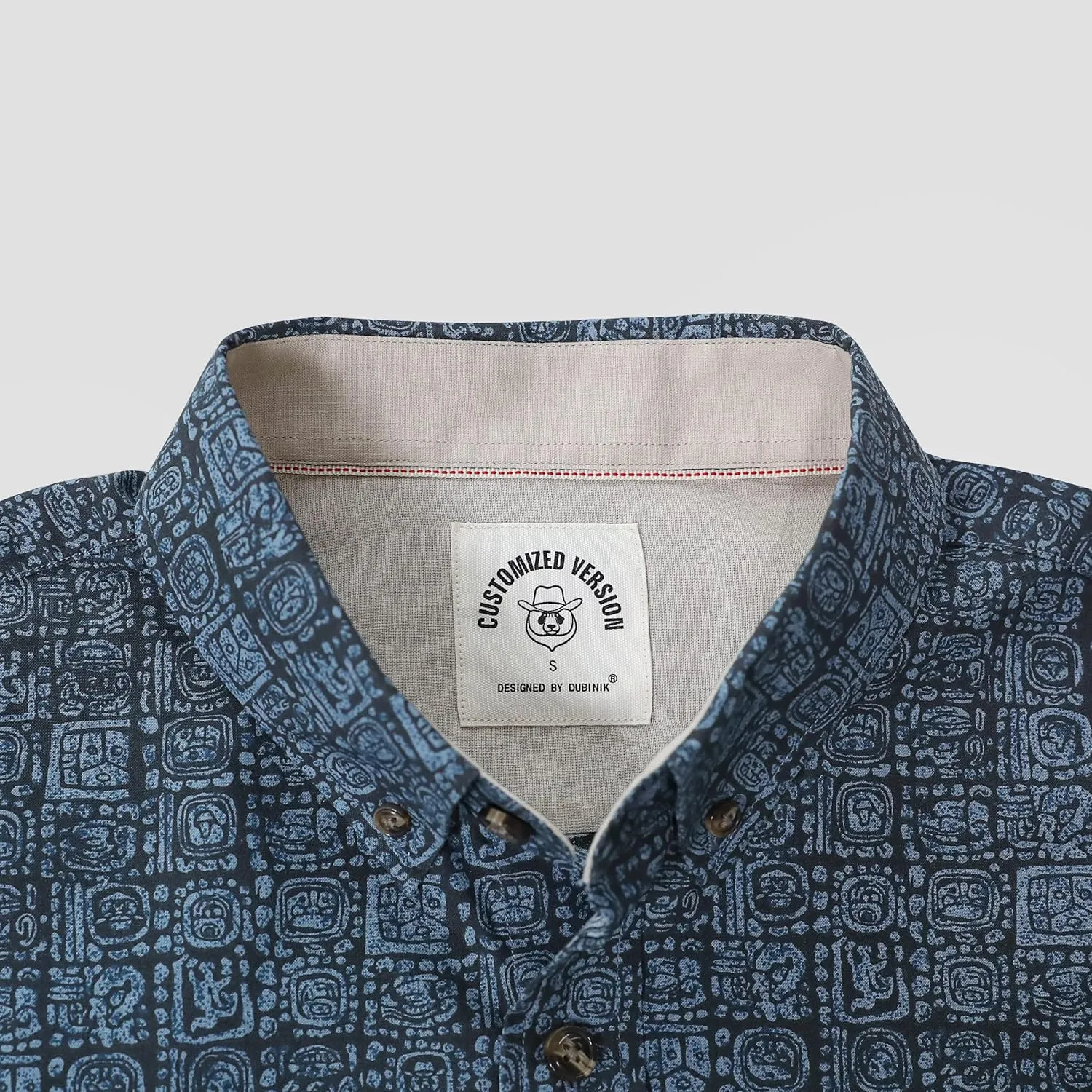 Dubinik® Mens Short Sleeve Button Down Shirts 100% Cotton Plaid Men's Casual Button-Down Shirts with Pocket
