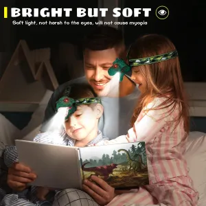 Dysaim Kids Headlamp,Rechargeable T-Rex Dinosaur Headlamp for Kid and LED Head Lamp Camping Gear Flashlight,Hiking Accessories Headlight Toys,Four Light Modes Suitable for Reading/Party Gift(2 Pack)