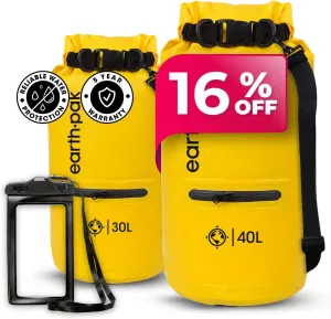 Earth Pak Waterproof Dry Bag with Zippered Pocket - Waterproof Dry Bag Backpack Keeps Gear Dry for Boating, Camping, Fishing, Beach Drybag, Kayak Accessories - Dry Bags Waterproof with Phone Case