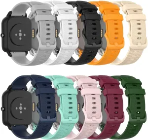 ECSEM Replacement Band Compatible with Letscom ID205L ID205S ID205U Bands and Veryfitpro ID205G SW021 SW023 SW025 Smart Watch Bands Soft Silicone Strap Waterproof Adjustable Wrist Band(10Pack)