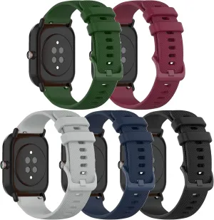 ECSEM Replacement Straps/Bands Compatible with ID205L/ID205/ID205U/ID205S/ID215G/ID216 Smart Watch Soft Silicone Waterproof Adjustable Band for Willful Yamay Letcom Letfit(5ColorB)