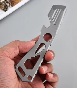 EDC Titanium Stainless Steel Multitool Card Crowbar Opener Outdoor Pry Bar Tool