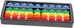 Educational Math Tool: 9-Row Vintage Abacus 5 Beads for Boys and Girls' Mental Calculation Arithmetic Skills