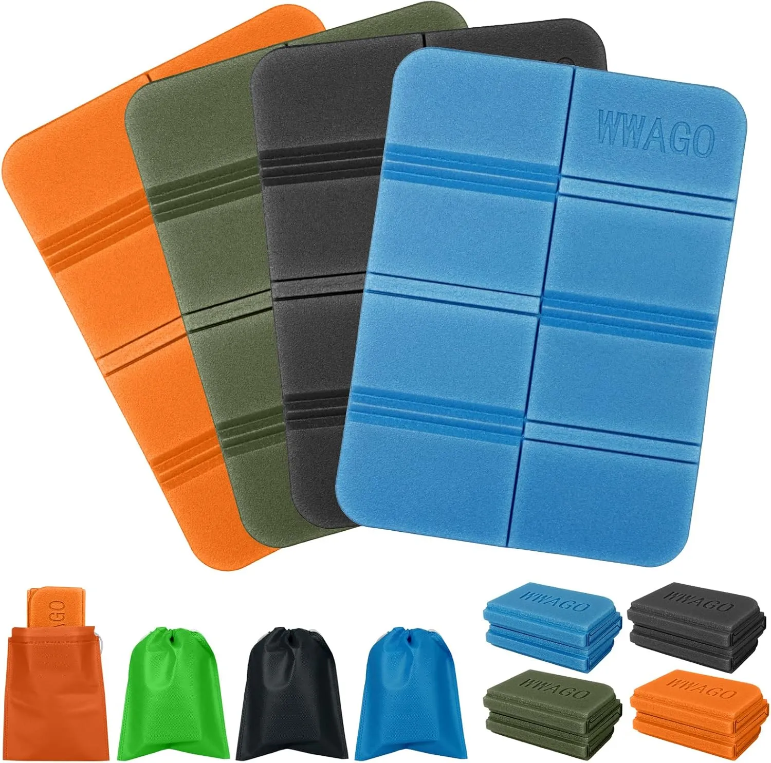 EEEKit Camping Seat Cushion, 4 Pack 15x11inch Waterproof Foam Sitting Mat Pad for Outdoor Sports Travel