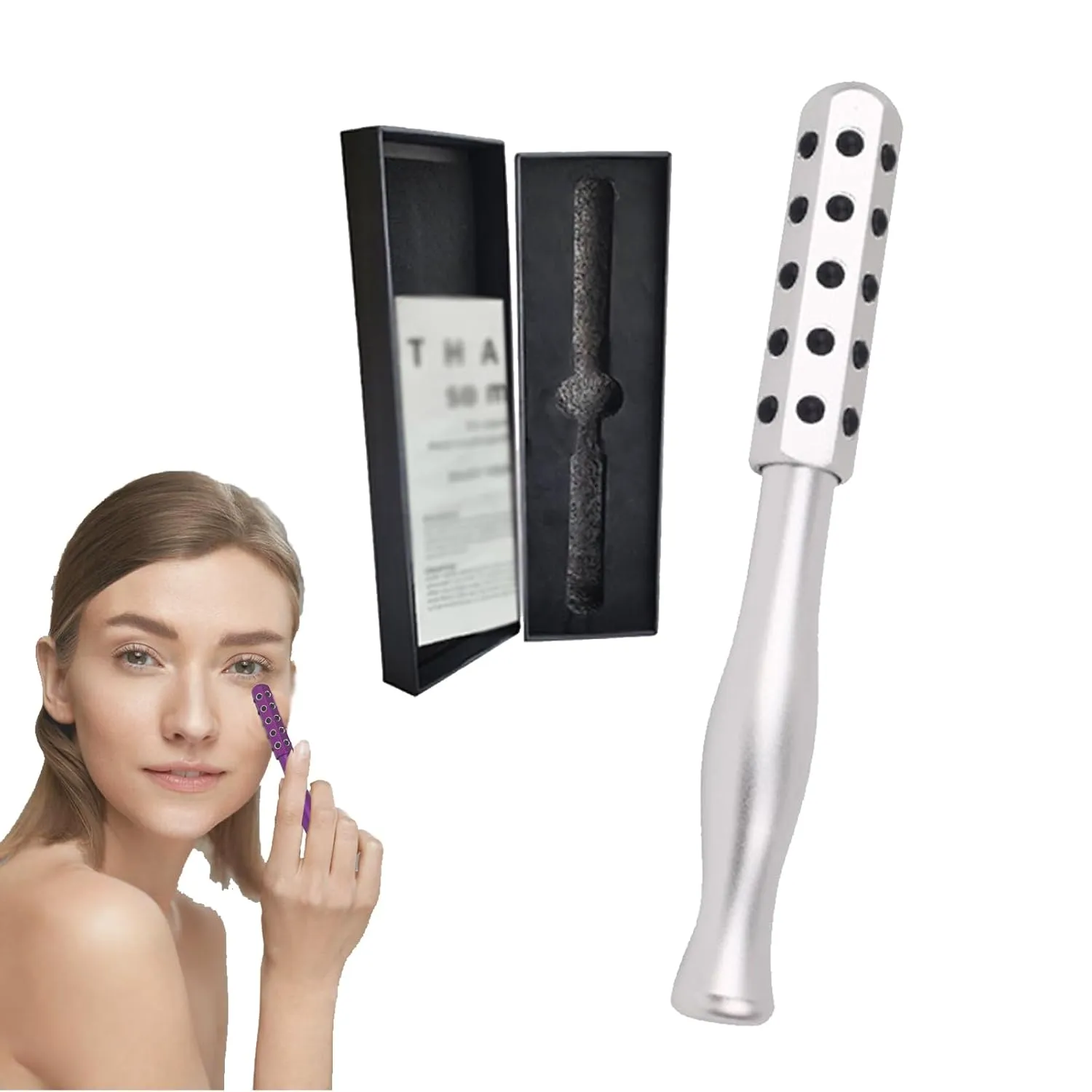 Elarique Face Roller,Elarique Glow Sculpting - Beauty Roller,Facelift Pro Beauty Roller,2025 New Facial Massaging Tool for Lifting,SkinCare, Cooling & Sculpting (Silver)