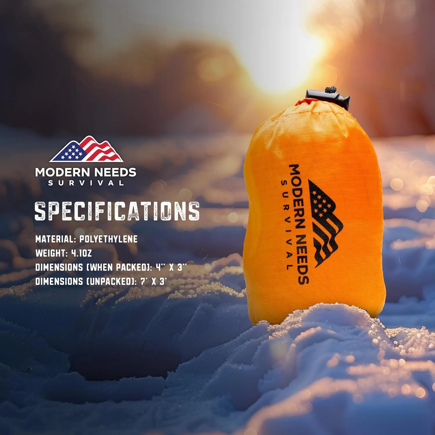 Emergency Sleeping Bag – Thermal Blankets for Survival | Emergency Blanket & Bivy Sack | Lightweight, Compact, Wind & Waterproof | Space-Tech Insulation | 7 ft x 3 ft