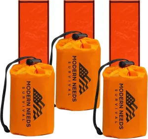 Emergency Sleeping Bag – Thermal Blankets for Survival | Emergency Blanket & Bivy Sack | Lightweight, Compact, Wind & Waterproof | Space-Tech Insulation | 7 ft x 3 ft