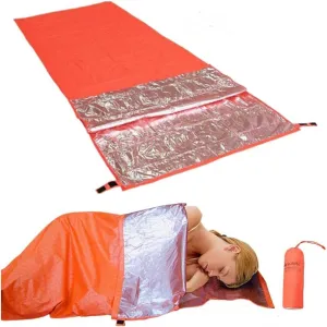 Emergency Sleeping Bag, Ultra Lightweight Waterproof Thermal Bivy Sack Cover Portable Emergency Blanket Shelter Survival Kit for Hiking Outdoor Camping