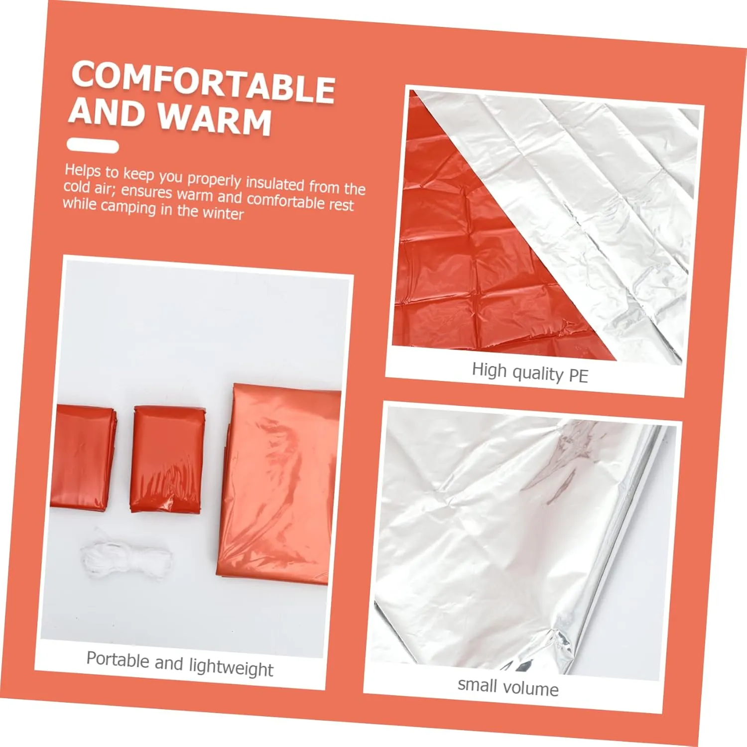 Emergency Tent Lightweight Camping Blanket Pillow Thermal Sack Liner Waterproof Kit Camping Sleeping