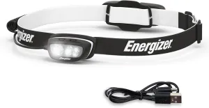 Energizer LED Rechargeable Headlamp HDL-625, IPX4 Water Resistant Headlamps, High-Performance Head Light for Outdoors, Camping, Running, Storm, Survival LED Light for Emergencies (USB Included)