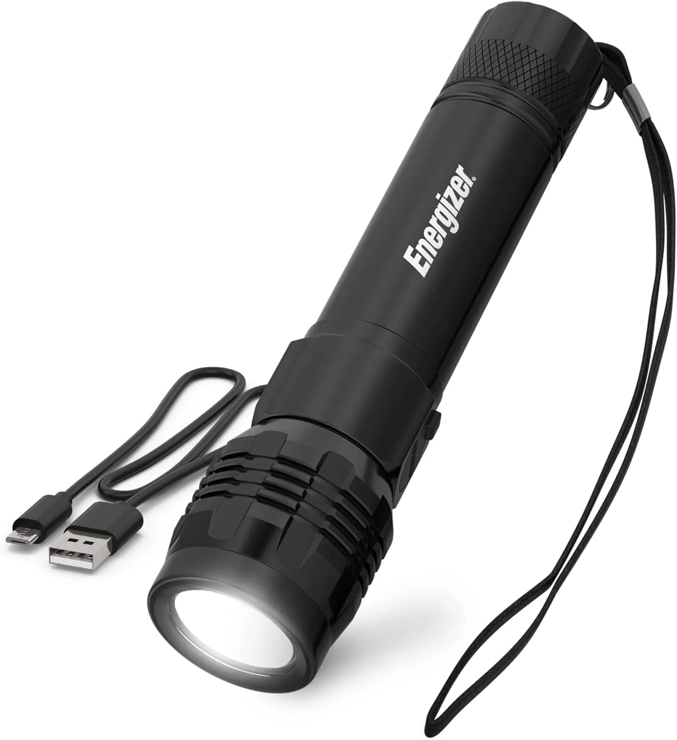 Energizer Rechargeable LED Headlamp, Black & Rechargeable LED Flashlight X1000, Hybrid Power Capability, Ultra Bright 1000 Lumens, IPX4 Water Resistant, Rugged Aluminum Tactical LED Flash Light