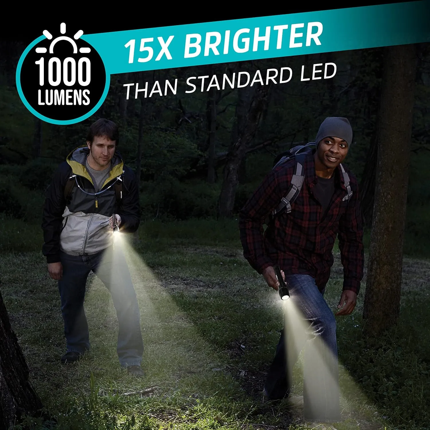 Energizer Rechargeable LED Headlamp, Black & Rechargeable LED Flashlight X1000, Hybrid Power Capability, Ultra Bright 1000 Lumens, IPX4 Water Resistant, Rugged Aluminum Tactical LED Flash Light