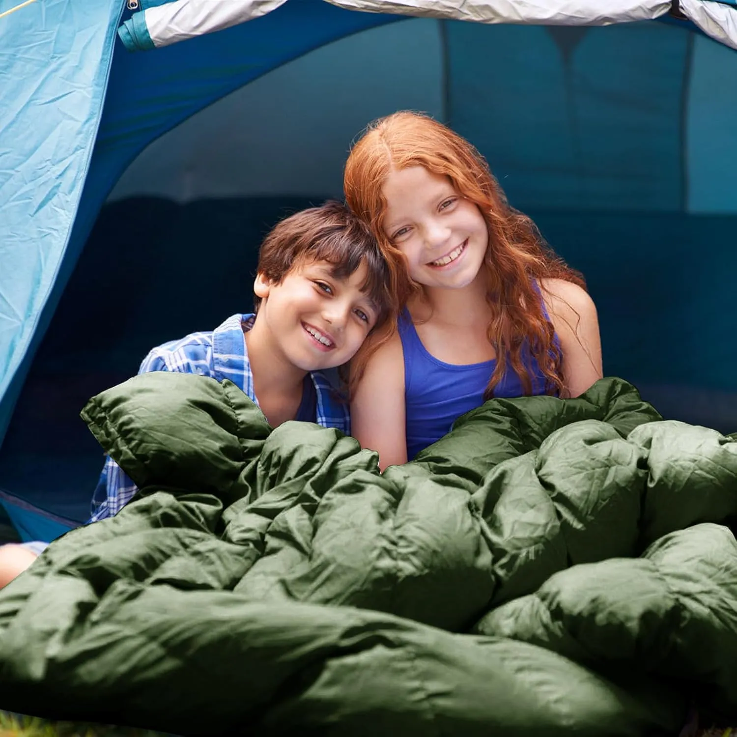 Envelope Camping Sleeping Bag 3 Seasons Warm & Cool Weather, Lightweight, Waterproof, Portable for Adults & Kids - Camping Gear Equipment Hiking Travel, Indoors and Outdoors