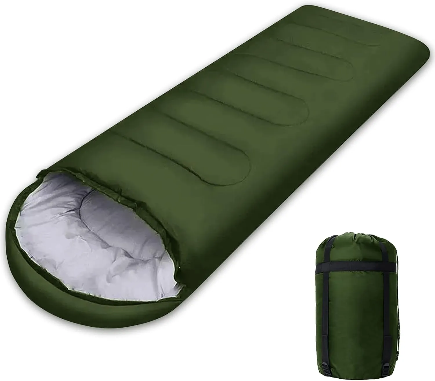 Envelope Camping Sleeping Bag 3 Seasons Warm & Cool Weather, Lightweight, Waterproof, Portable for Adults & Kids - Camping Gear Equipment Hiking Travel, Indoors and Outdoors