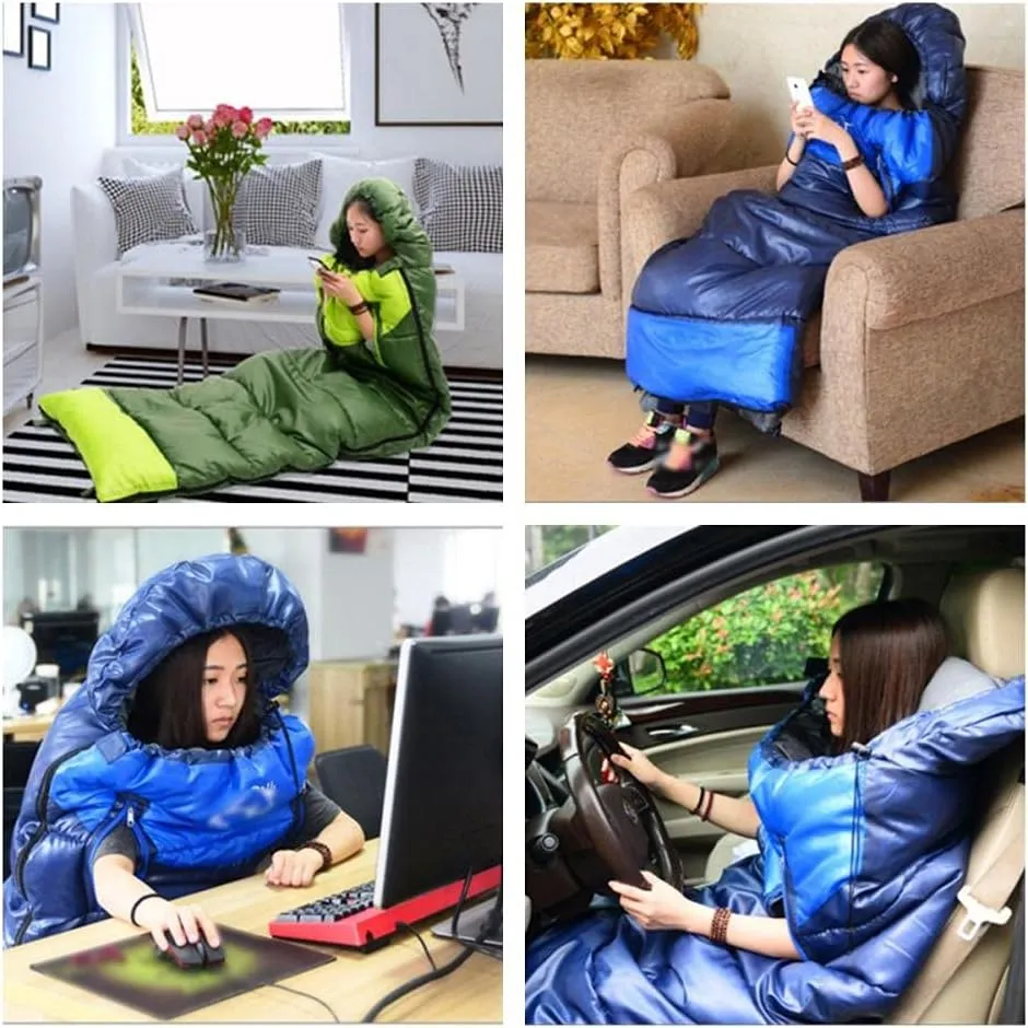 Envelope Sleeping Bag, Warm Waterproof Lightweight Camping Sleeping Bag, 190cm75cm,Can Be Spliced Double Sleeping Bag, Sleeping Bags for Adults and Children Camping -1kg_Blue Left Super
