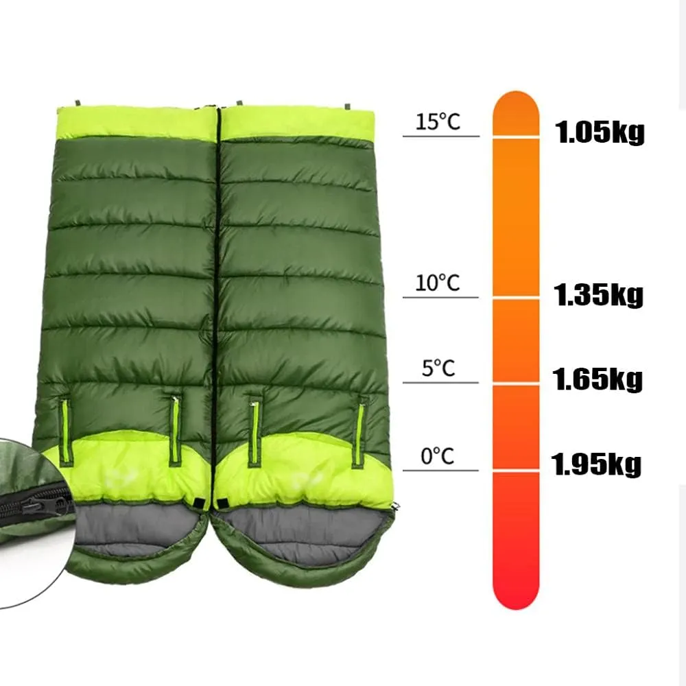 Envelope Sleeping Bag, Warm Waterproof Lightweight Camping Sleeping Bag, 190cm75cm,Can Be Spliced Double Sleeping Bag, Sleeping Bags for Adults and Children Camping -1kg_Blue Left Super