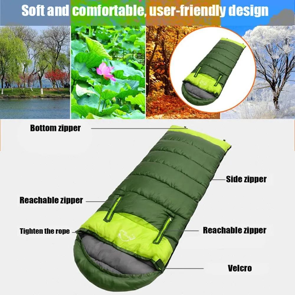 Envelope Sleeping Bag, Warm Waterproof Lightweight Camping Sleeping Bag, 190cm75cm,Can Be Spliced Double Sleeping Bag, Sleeping Bags for Adults and Children Camping -1kg_Blue Left Super