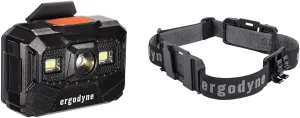 Ergodyne Skullerz 8987 Rechargeable Headlamp with Adjustable Nylon Headband Strap