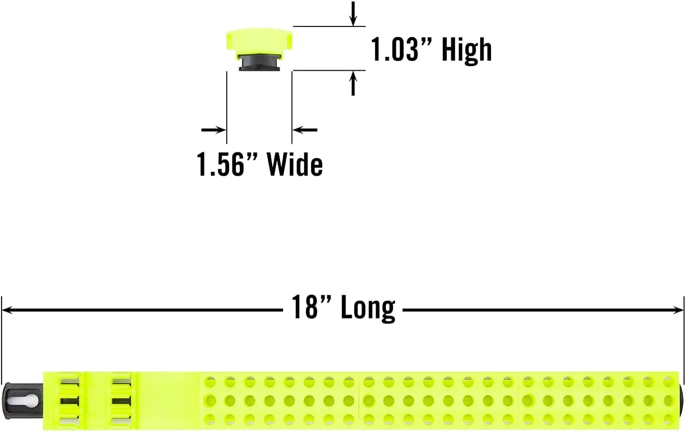 Ernst Manufacturing 78 Tool Bit Bar with Magnetic Base, 1/4" Hex Bit Screwdriver Bit Organization - Black/Hi-Viz