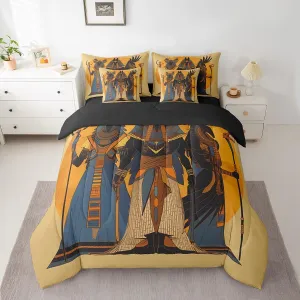 Erosebridal Egypt Style 7 Piece Comforter Set Full Bed in a Bag,Ancient Egyptian Bedding Sets Native American Sheet Set with Comforter