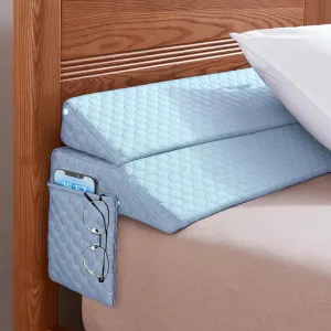 EUHAMS Queen Size Bed Wedge Pillow - Bed Gap Filler Mattress Wedge Headboard Pillow Close The Gap 0-7" Between Your Headboard and Mattress or Wall for Sleeping Backrest Pillow（Blue 60"x10"x6" ）