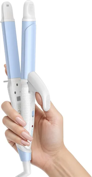 Europe Travel Curling Iron Mini: Dual Voltage Curling Iron for Traveling - Mini Travel Curling Irons 1 Inch with US Plug, Blue 390℉