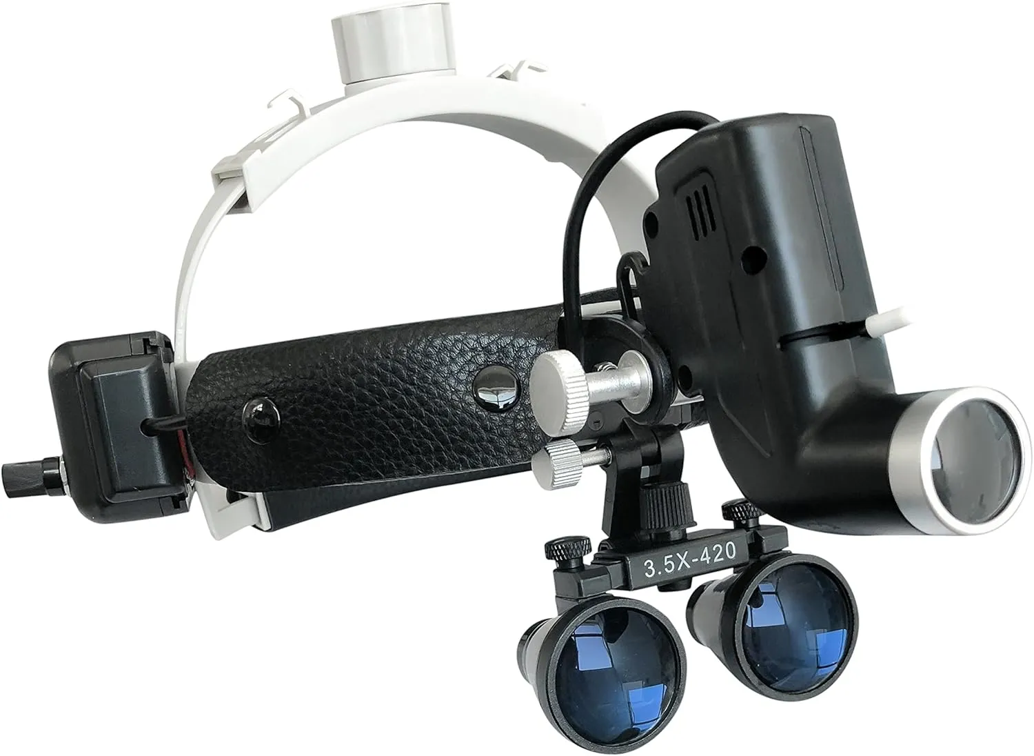 EustomA 5W Adjustable Headband LED Headlight 3.5X Binocular Loupes Specific Headlamp DY-106