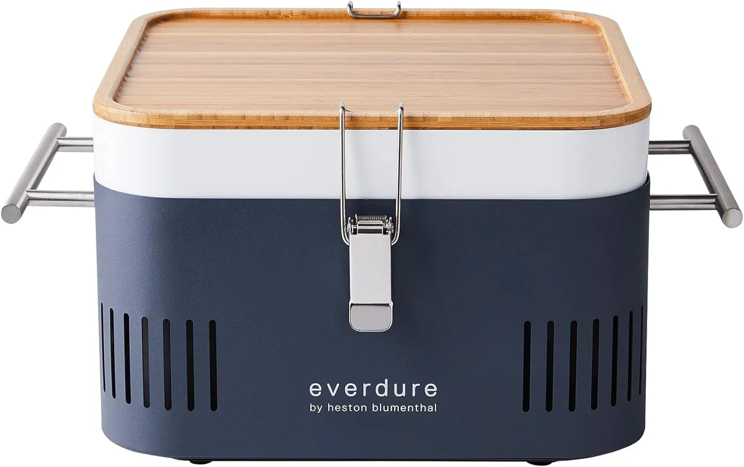Everdure CUBE Portable Charcoal Grill, Tabletop BBQ, Perfect Tailgate, Beach, Patio, or Camping Grill, Lightweight & Compact Small Grill with Preparation Board & Food Storage Tray, Graphite