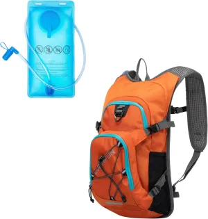 EVERFUN Hiking Hydration Backpack Orange and Water Bladder 2-Liter Bargain Combination