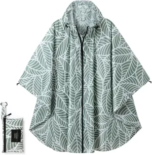 Fashion Hooded Rain Poncho Waterproof Raincoat Jacket with pocket for Women/Men/Adult