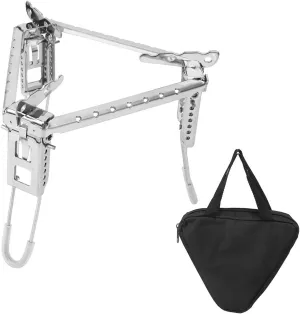 FastUU Camping Pot Stand, Foldable Stainless Steel Stove Pot Rack, Portable Outdoor Fuel Grill Tripod for Camping Wood Stove, Single Stove Bonfire, Backpack Stove, Camping Barbecue Grill