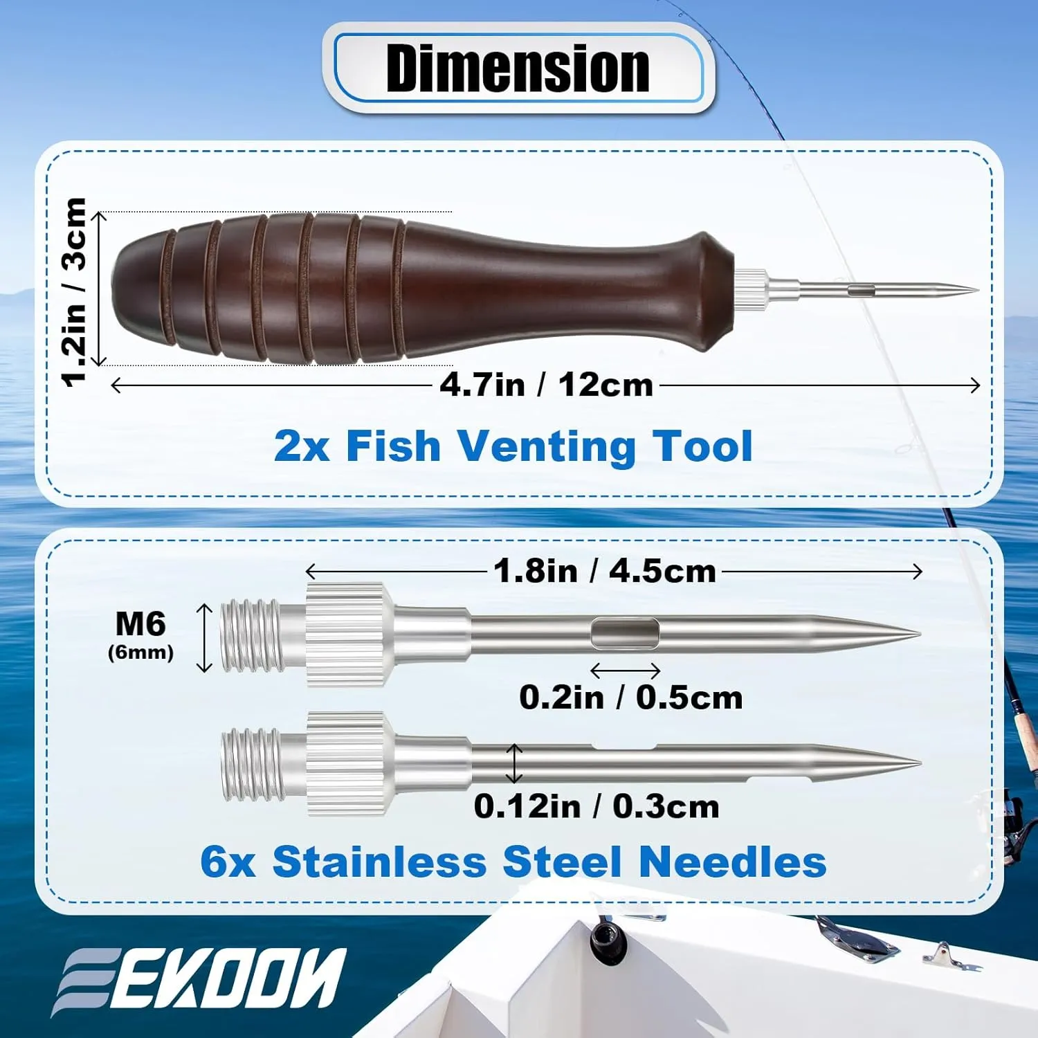 Feekoon Fish Venting Tool, Venting Kit for Deep Sea Fish with Stainless Steel Needle, Fishing Tackle for Saltwater Fishing Fish Release and Return (Patent Pending)