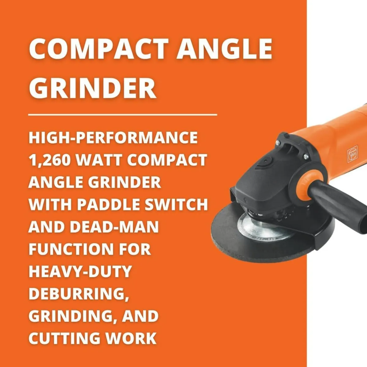 Fein 6" Compact Angle Grinder with 1,260W Motor and Paddle Switch - Advanced Safety Features and Dust Protection for Versatile Grinding and Cutting - CG 13-150 PDE - 72226360120