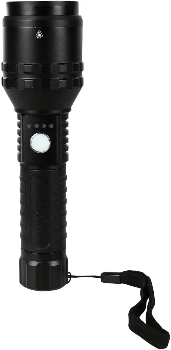 Feit Electric LED Long Range Flashlight, 600 Lumens, 3 Light Modes, 1/4 Mile Zoom, Rechargeable, Waterproof, and Weather-Resistant for Outdoor Adventures and Emergency Kits, FLR600/LT/FLEX