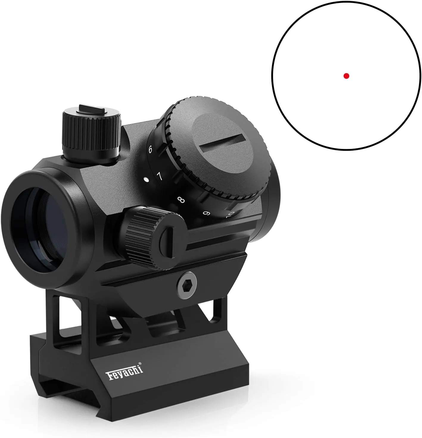 Feyachi Red Dot Sight - 4 MOA Red Dot Gun Sight Rifle Scope with 1 inch Riser Mount or Adjustable Riser Mount(.75 in, .83 in, and 1 in)
