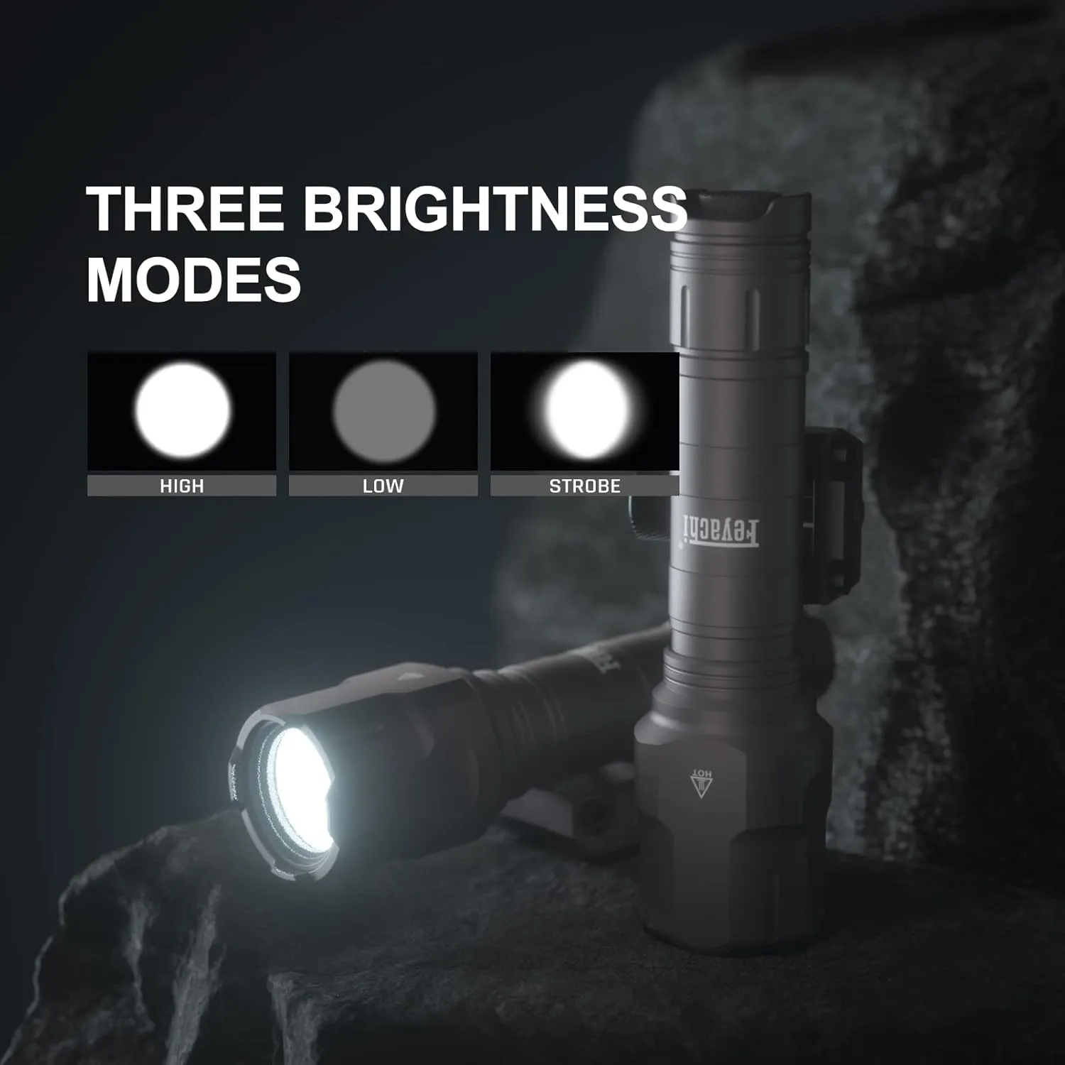Feyachi WL25 1200 High Lumens Tactical AR Flashlight LED Outdoor Light with Pressure Switch & Fixed Picatinny Rail Mount, 3 Modes - High/Low/Strobe