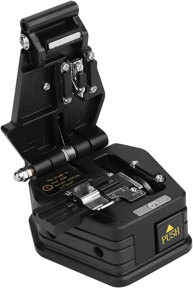 Fiber Cleaver, SKL-6C High Precision Fiber Optic Cleaver Optical Fiber Cable Cutting Tool with Bag