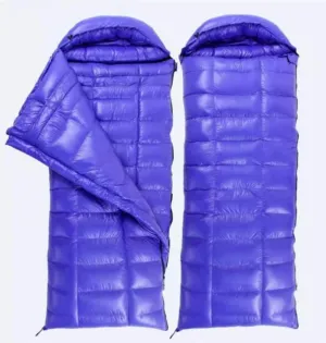 Filling 800g White Goose Down Winter Sleeping Bag Envelope Sleeping Bag with Removable Cap(Blue)