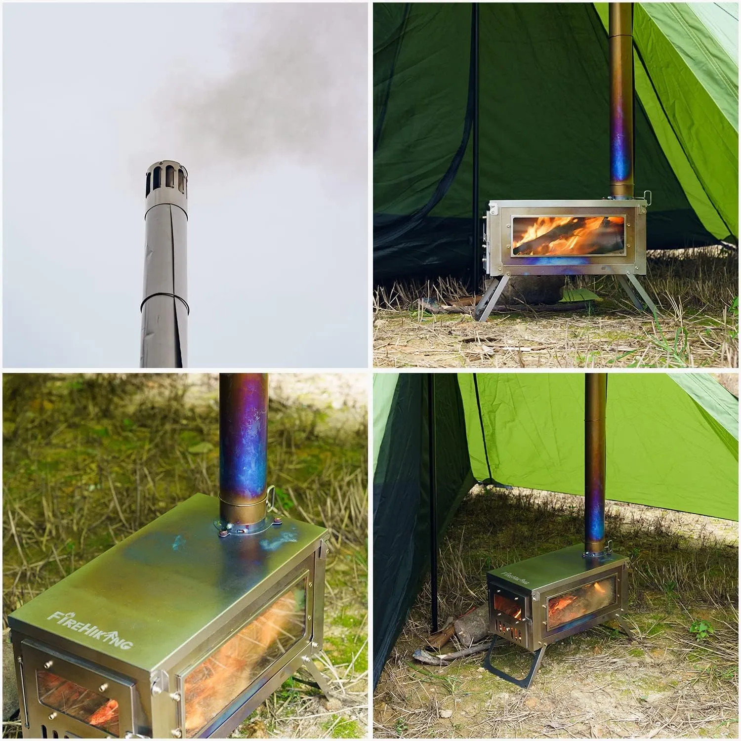 FireHiking Titanium Stove Camping Tent Burning Stove Foldable Ultralight