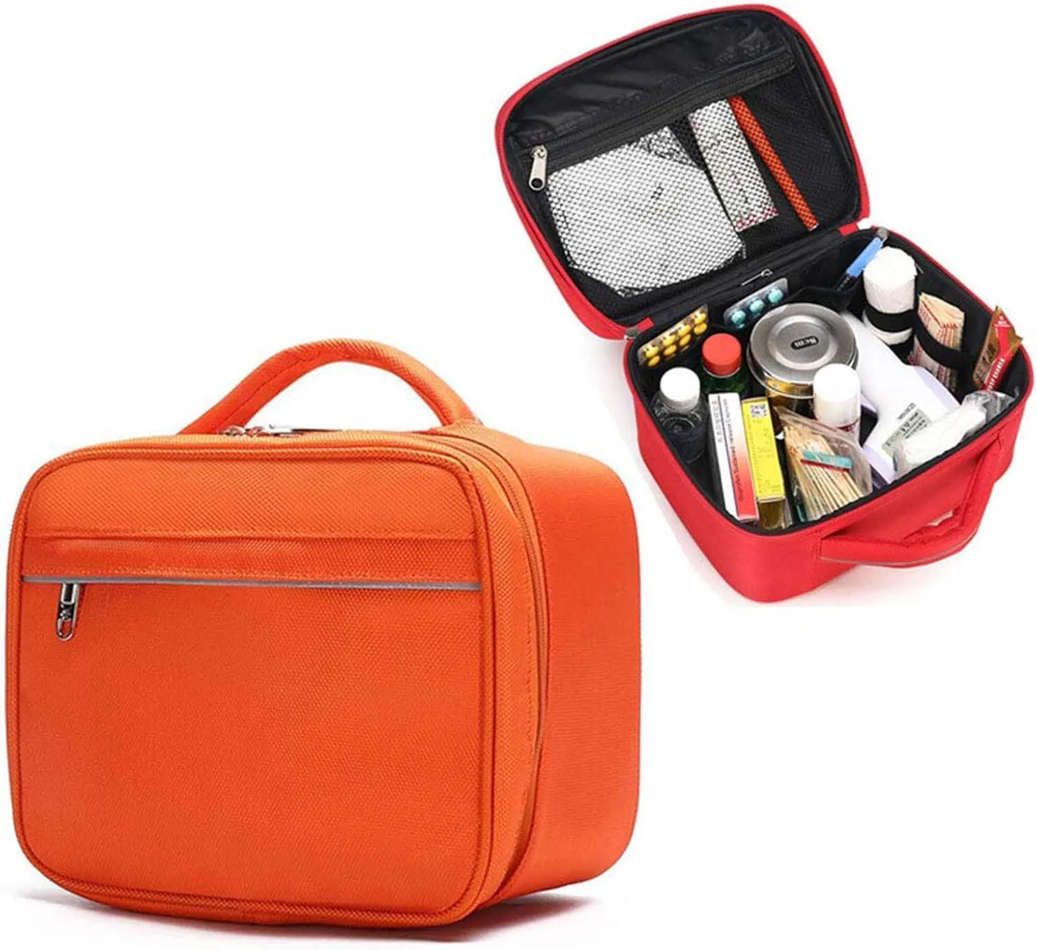 First Aid Bag, Small Portable Medicine Bag, Compact First Aid Kit Bag, Pouch Lightweight Medicine Storage Bag(Orange)
