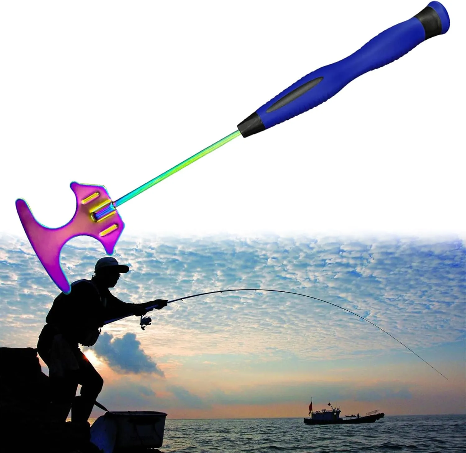 Fishing Lure Mixing Shovel Fishing Tool Equipment Shrimp Baits Shovel Stainless Steel Rubber Handle Shrimp Shovel