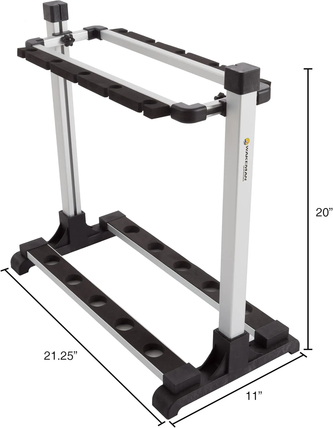 Fishing Rod Rack - Aluminum Freestanding Floor Storage, Organizer Stand for Home or Garage, Fits 10 Freshwater or Saltwater Rods by Leisure Sports