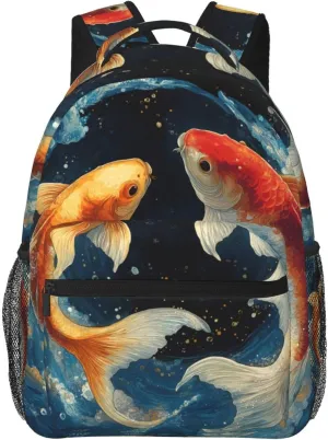 Fishpattern Casual Backpack For Trekking Commute Gift