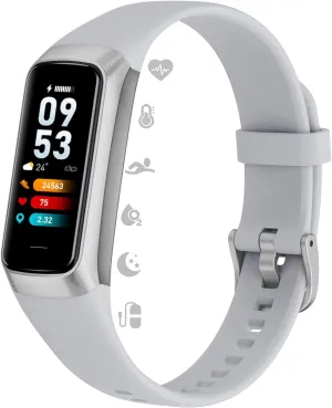 Fitness Tracker 1.10" AMOLED Color Display Smart Watches IP67 Waterproof Step Counter Watch with Heart Rate/BP/SPO2/Sleep Monitor Fitness Watch for Calorie Activity Tracker Compatible with Android iOS