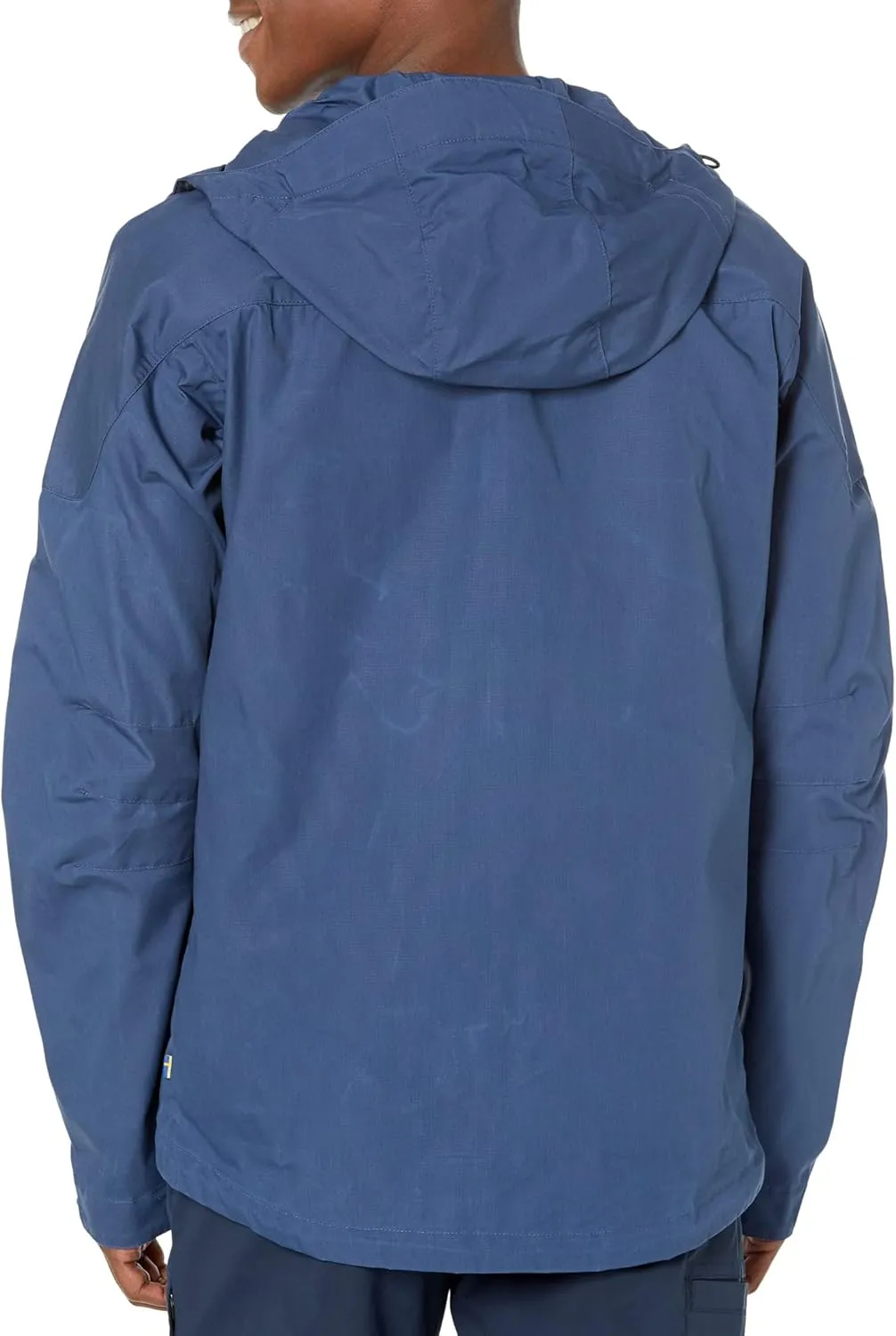 Fjällräven Skogsö Jacket Coats for Men - Leather Details, Two Chest and Two Hand Pockets, and Fixed Two Way Adjustable Hood