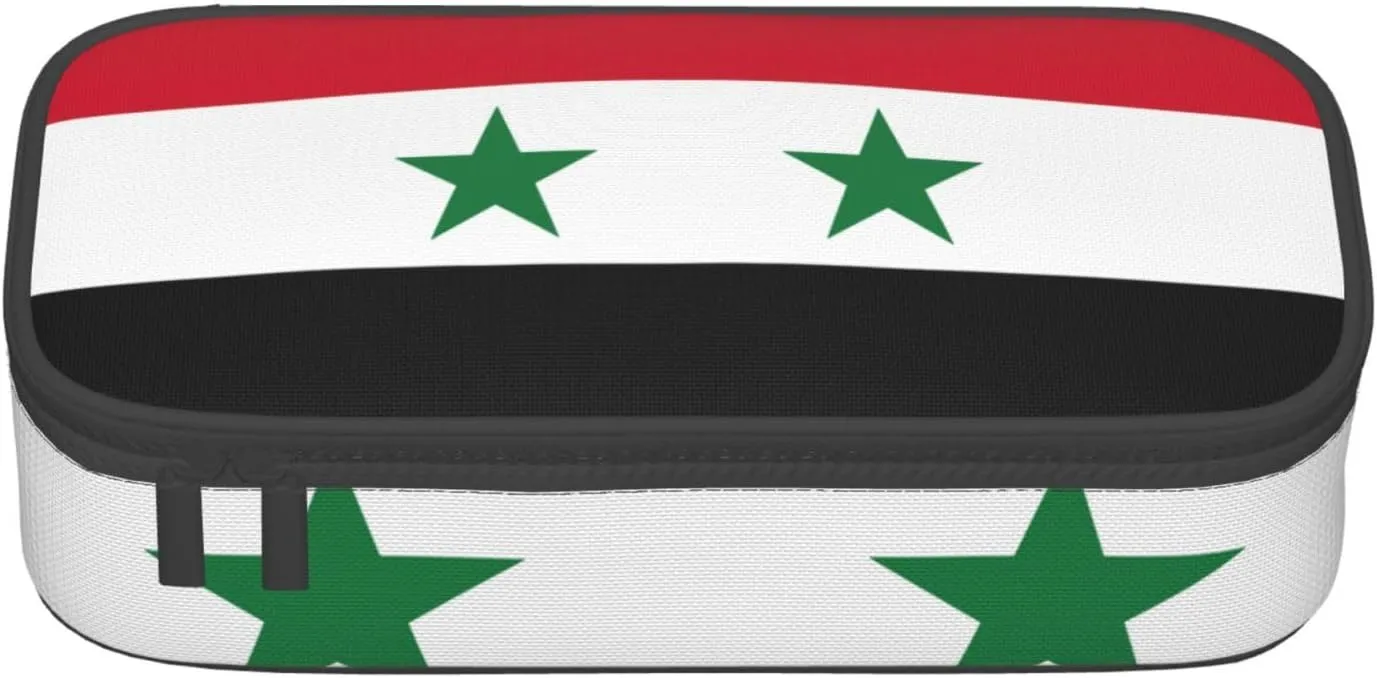 Flag of the Syrian Arab Republic print Large Capacity Storage Bag Travel Office Supplies Box, Makeup Bag, Desk Organizer with